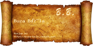 Buza Béla névjegykártya